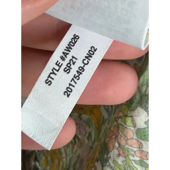 J. Crew Liberty Petunia Floral Slim-Fit Button-Up Shirt Green Yellow Women's 10 - Picture 6 of 10